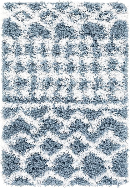 Livabliss Hapsburg Moroccan Shag Area Rug, 2' x 2'11", Denim