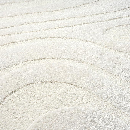 Abani Cozy Cream Area Rug for Living Room, Bedroom - Swirl Waves Pattern - 5' x 8' - Durable & Easy to Clean
