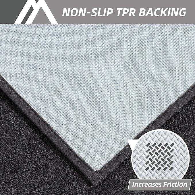 COSY HOMEER Door Mat 20”x32”,Absorbent Dirt Trapper Entryway Rugs,Non-Slip Welcome Mat,Washable Entry Rugs,Low Pile Doormat for Front Back Door,Wet Shoes & Paws,Dark Grey