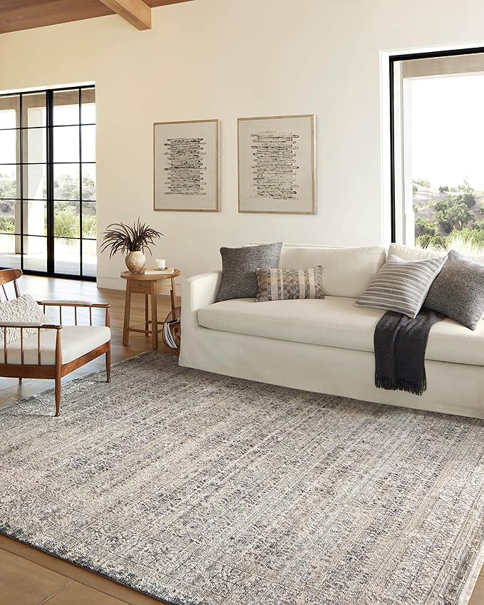 Loloi Amber Lewis Alie Collection ALE-04 Sky/Stone 2'-7'' x 10'-0'', .13'' Pile Height, Runner Rug