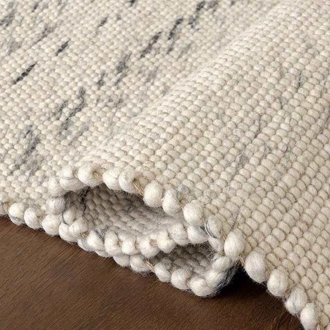Rugs USA Hamptons Marled Ivory/Grey, 11'6" x 14'6", Hand Woven, Marled, Tassel, Soft and Cozy, High Traffic, Stain Resistant, Easy Clean, Durable Area Rug for Bedroom, Living Room, Dining, Den, Foyer