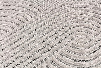 CAMILSON Modern Rug 10x14 Luxury Swirl Curved Large Micro Loop Area Rugs Soft High-Low Pile Stain Resistant Easy to Clean Non-Shedding Durable Living Room Kitchen Indoor Carpet (White)