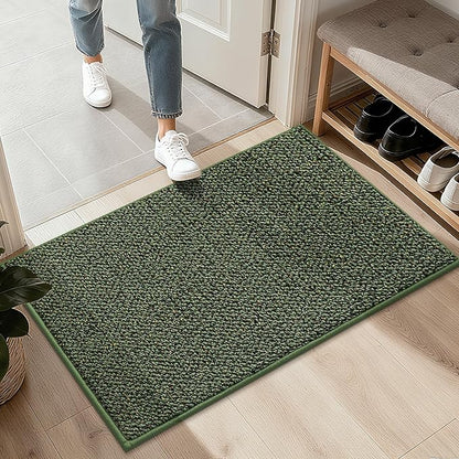 BEQHAUSE 2x3 Entryway Rug Indoor Door Mat Non-Slip Washable, Hallway Rugs Absorbent & Stain Resistant Hall Carpet Runner Rugs for Entryway, Front Door Floor Mats Laundry Room Rugs for Entry, Green