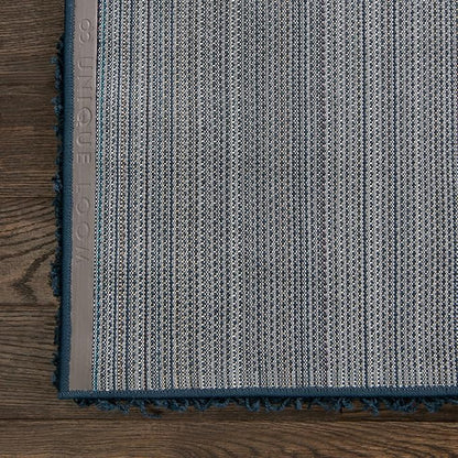 Unique Loom Solid Shag Collection Area Rug (5' 1" x 8' Rectangle, Sapphire Blue/ Navy Blue)