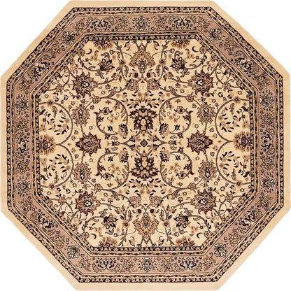 Unique Loom Sialk Hill Collection Area Rug - Washington (7' 10" Octagon Ivory/Black)