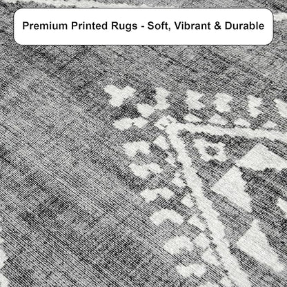 ReaLife Rugs Machine Washable Area Rug - Living Room Bedroom Bathroom Kitchen Entryway Office - Padded Low Pile Stain Resistant Premium - Moroccan Diamond Tribal - Jax - Gray 7'6" x 9'6"
