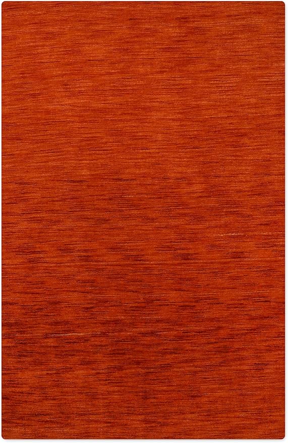 Hand Knotted Loom Wool ECO-Friendly Area Rugs - 10'x13', Rectangle, Light Red Color, Solid Plain Design, High Pile Thick Handmade Anti Skid Rugs for Living Room (L00111)