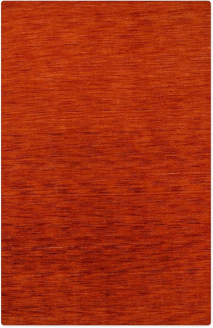 Hand Knotted Loom Wool ECO-Friendly Area Rugs - 10'x13', Rectangle, Light Red Color, Solid Plain Design, High Pile Thick Handmade Anti Skid Rugs for Living Room (L00111)