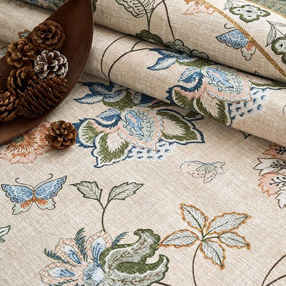jinchan Elora 3x8 Floral Runner Rug for Hallway Washable Kitchen Runner Vintage Romance Design Non Slip Thin Indoor Floor Cover Low-Profile Throw Carpet for Entryway Bathroom Bedroom, Green/Beige