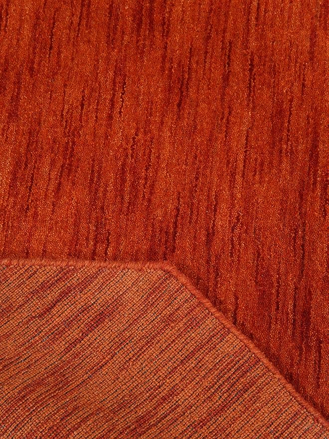 Hand Knotted Loom Wool ECO-Friendly Area Rugs - 6'x6', Octagon, Light Red Color, Solid Plain Design, High Pile Handmade Anti Skid Area Rugs for Living Room, Bed Room (L00111)