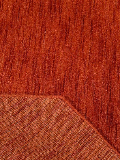 Hand Knotted Loom Wool ECO-Friendly Area Rugs - 8'x8', Octagon, Light Red Color, Solid Plain Design, High Pile Handmade Anti Skid Area Rugs for Living Room, Bed Room (L00111)