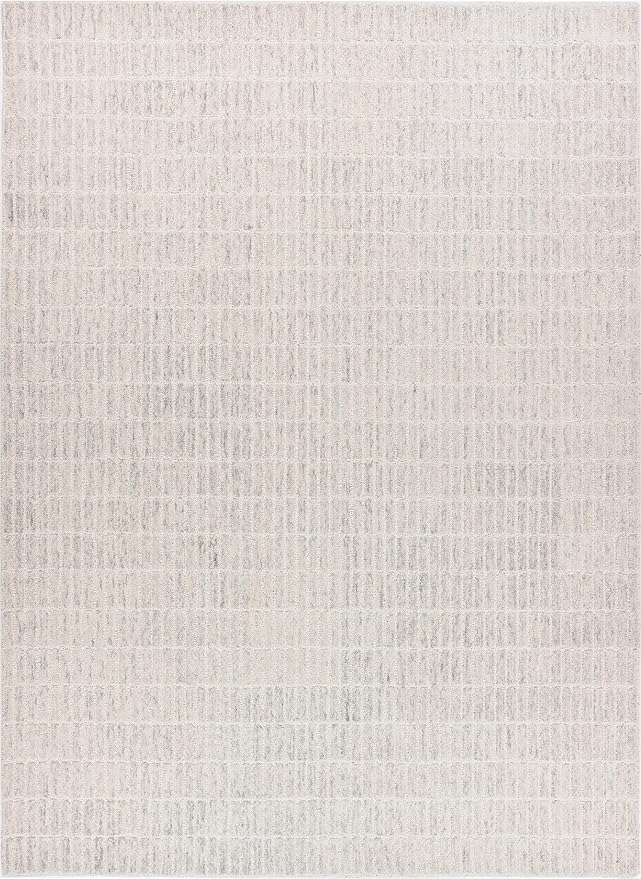 Hand-Tufted 100% Wool Area Rug – Unique Modern Geometric Grid Pattern, Soft Plush Textured Carpet for Living Room, Bedroom, Dining Room & Entryway (Grey, 4' x 6')