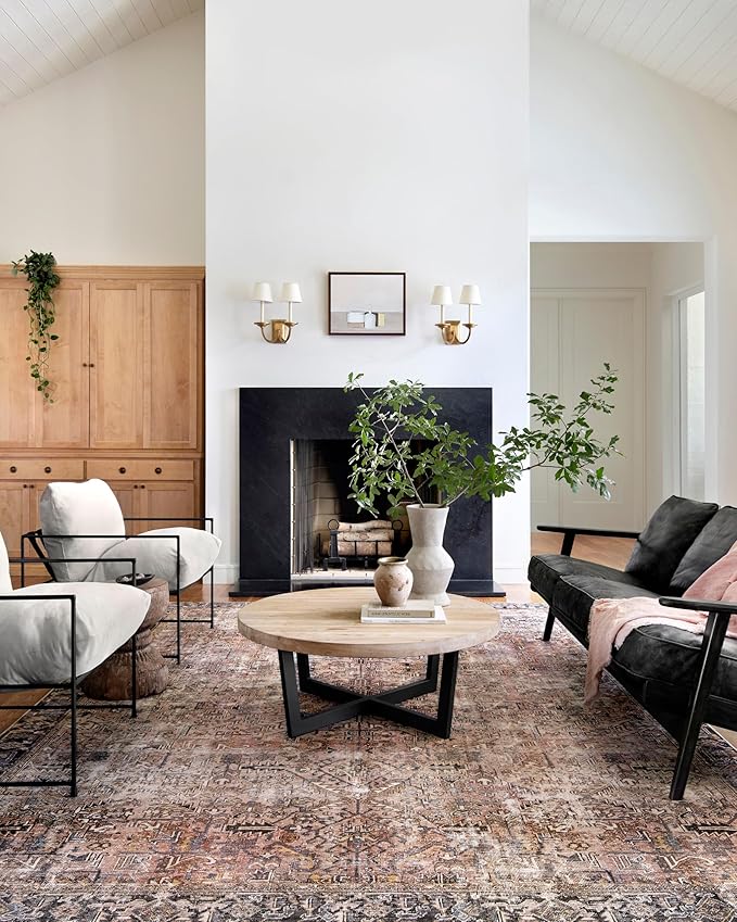Loloi Chris Loves Julia Jules Collection JUL-02 Terracotta/Multi 3'-6'' x 5'-6'', .13" Pile Height, Accent Rug