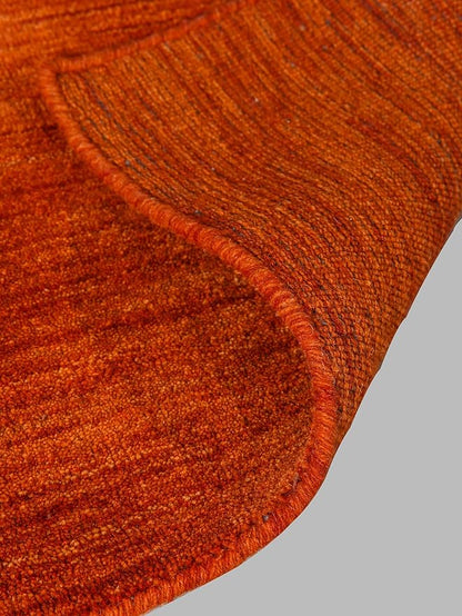 Hand Knotted Loom Wool ECO-Friendly Area Rugs - 6'x9', Rectangle, Light Red Color, Solid Plain Design, High Pile Handmade Anti Skid Area Rugs for Living Room, Bed Room (L00111)
