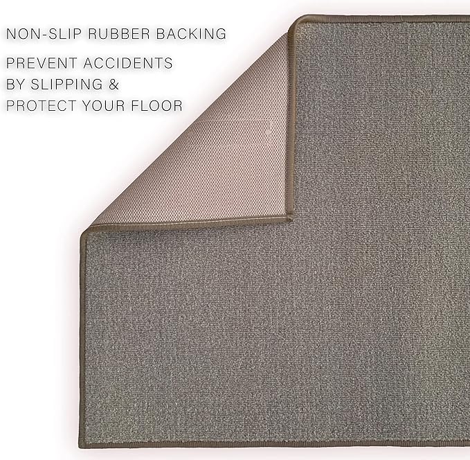 Custom Made Runner Rug Low Pile with Rubber Backing for Kitchen Foyer Hallway Entry Choose Your Length Size 31 Inch Wide Solid and Plain Beige Color (2 feet x 31 Inch)
