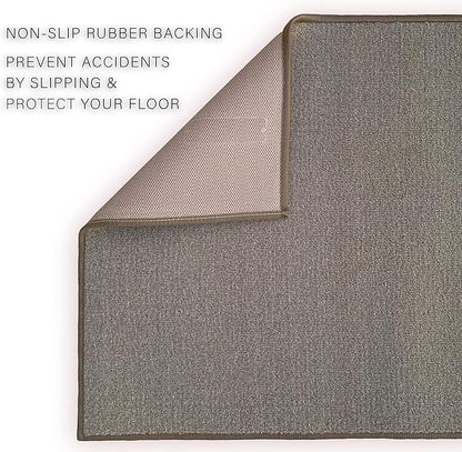 Custom Made Runner Rug Low Pile with Rubber Backing for Kitchen Foyer Hallway Entry Choose Your Length Size 31 Inch Wide Solid and Plain Beige Color (5 feet x 31 Inch)