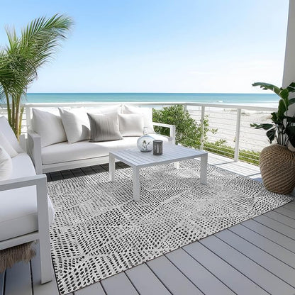 Addison Rugs Chantille ACN591 Pewter 8' x 10' Indoor Outdoor Area Rug, Easy Clean, Machine Washable, Non Shedding, Bedroom, Living Room, Dining Room, Kitchen, Patio Rug