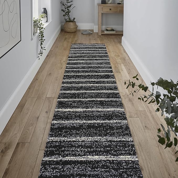 JONATHAN Y Williamsburg Minimalist Stripe Black/Cream Runner Rug, 2x8, Contemporary, Modern, Easy-Cleaning for Living Room, Bedroom, Kitchen, Pet Friendly, Non-Shedding (MOH201F-28)