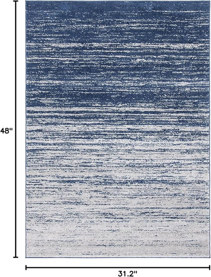 SAFAVIEH Adirondack Collection Accent Rug - 2'6" x 4', Navy & Grey, Modern Ombre Design, Non Shedding & Easy to Clean, Ideal for Front Door, Kitchen, Entryway, Accent Space (ADR113E)