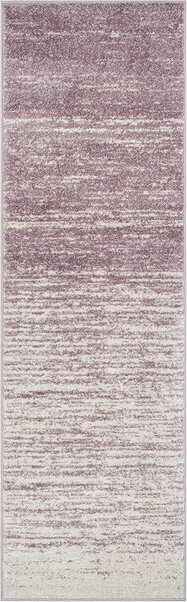 SAFAVIEH Adirondack Collection Runner Rug - 2'6" x 12', Cream & Purple, Modern Ombre Design, Non Shedding & Easy to Clean, Ideal for Hallway, Foyer, Kitchen, Entryway, Bedroom (ADR113L)