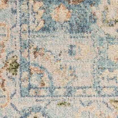 Nourison Home Astra Machine Washable Beige Blue 2'2" x 8' Area Rug - Easy Clean, Non Shedding, Bed Room, Living Room, Dining Room, Kitchen (8' Runner)