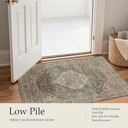 Area Rug Non Slip Machine Washable Ultra Soft Living Room/Bedroom/Kitchen/Outdoor/Classroom Celadon, 8'×10'