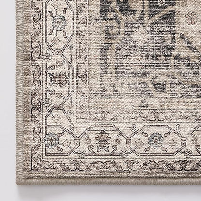LUMI 8x10 Washable Area Rug for Living Room, Ultra Soft Traditional Rugs Non Slip with Rubber Backing, Low Profile, High Traffic, Stain Resistant Carpets, Ideal for Bedroom, Dining Room, Indoor