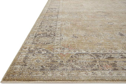Loloi Magnolia Home by Joanna Gaines Millie Collection MIE-03 Gold/Charcoal 2'-7" x 14', .25" Pile Height, Runner Rug