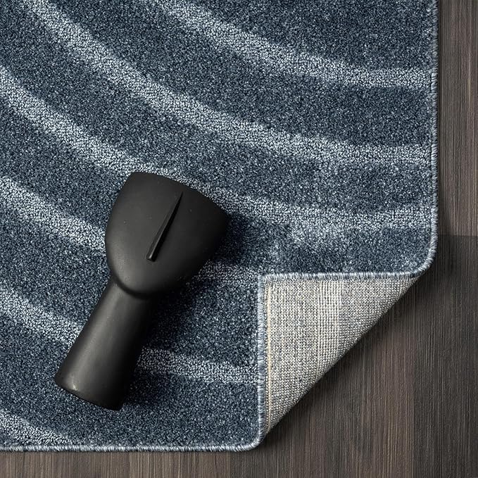 LUXE WEAVERS Modern Geometric Wave Blue 2x3 Area Rug