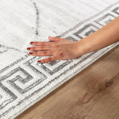 GLORY RUGS Area Rugs Marble 8x10 Cream Gray Carpet Modern Abstract Rug Living Room Dining Bedroom Rug