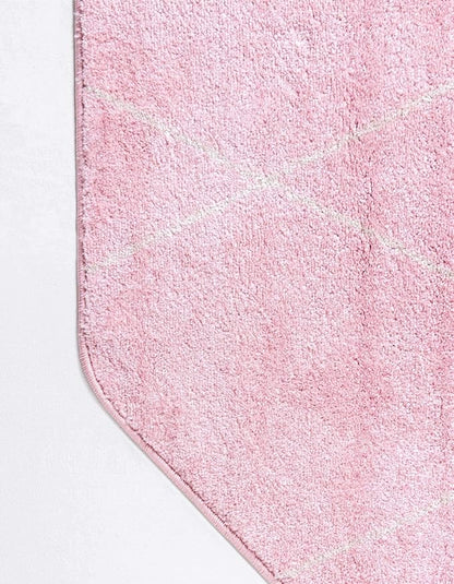 Unique Loom Trellis Frieze Collection Area Rug - Geometric (5' Octagon, Light Pink/ Ivory)