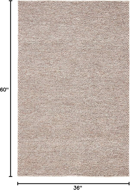SAFAVIEH Area Rug 3x5 - Natura Collection - Brown, Handmade Wool Blend, Textured Design, Ideal for Living Room, Bedroom, Dining Space (NAT620T)