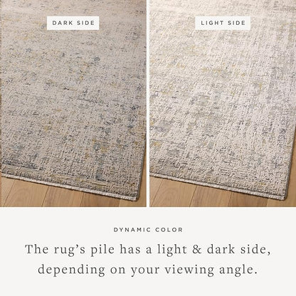 Loloi Amber Lewis Alie Collection ALE-02 Sand/Sky 7'-10'' x 7'-10'', .13'' Pile Height, Round Area Rug