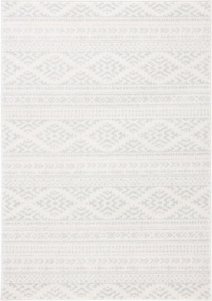 SAFAVIEH Tulum Collection Accent Rug - 2' x 5', Ivory & Light Grey, Moroccan Boho Tribal Design, Non-Shedding & Easy to Clean, Ideal for Front Door, Kitchen, Entryway, Foyer (TUL272G)