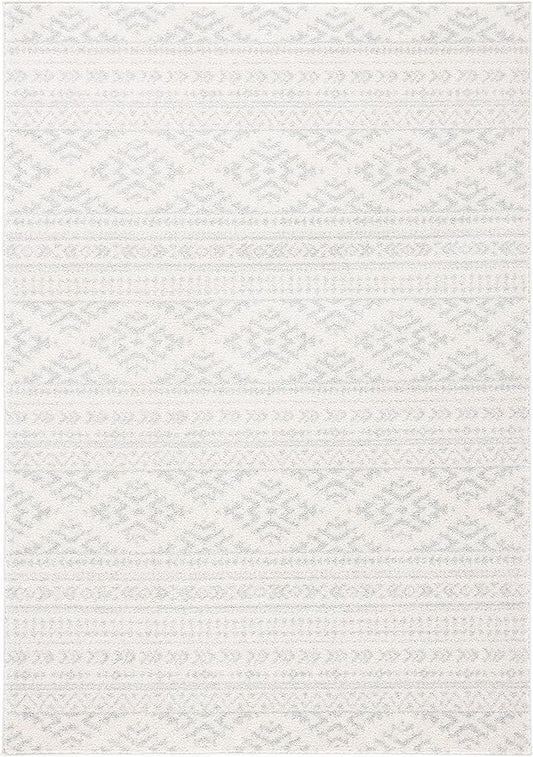 SAFAVIEH Tulum Collection Accent Rug - 2' x 5', Ivory & Light Grey, Moroccan Boho Tribal Design, Non-Shedding & Easy to Clean, Ideal for Front Door, Kitchen, Entryway, Foyer (TUL272G)