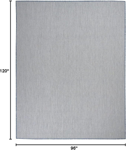 Nourison Home Courtyard Ivory Blue 8' x 10' Area Rug - Easy Clean, Non Shedding, Bed Room, Living Room, Dining Room, Kitchen (8' x 10')