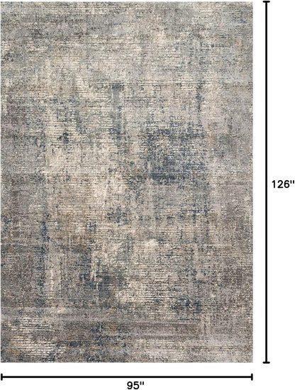 Loloi Teagan Collection TEA-05 Denim/Slate 7'-11" x 10'-6" Area Rug, Large, Soft Neutral Rug, High-Traffic for Living Room, Bedroom, Home Office, Dining Area