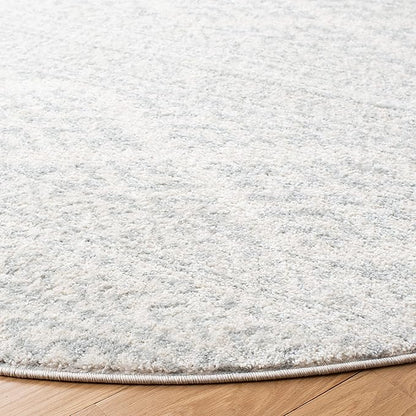 SAFAVIEH Tulum Collection Area Rug - 10' Round, Ivory & Light Grey, Moroccan Boho Tribal Design, Non-Shedding & Easy to Clean, Ideal for Living Room, Bedroom, Dining Space (TUL272G)