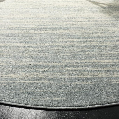 SAFAVIEH Adirondack Collection Area Rug - 6' Round, Slate & Cream, Modern Ombre Design, Non Shedding & Easy to Clean, Ideal for Living Room, Bedroom, Office, Dining Space (ADR113T)