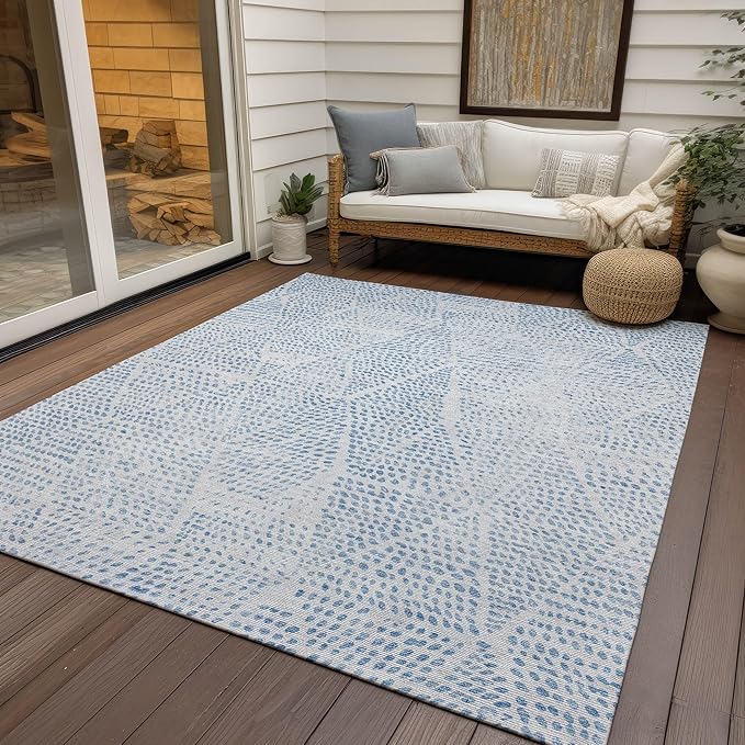 Addison Rugs Chantille ACN591 Denim 10' x 14' Indoor Outdoor Area Rug, Easy Clean, Machine Washable, Non Shedding, Bedroom, Living Room, Dining Room, Kitchen, Patio Rug