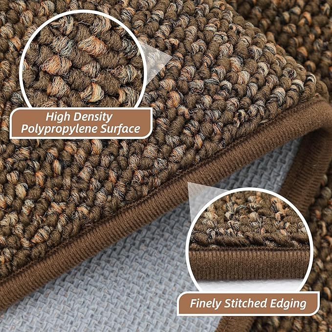 BEQHAUSE 20"x32" Entryway Rug Indoor Door Mat Non-Slip Washable, Hallway Rugs Absorbent & Stain Resist Hall Carpet Runner Rugs for Entryway, Front Door Floor Mats Laundry Room Rugs for Entry, Brown