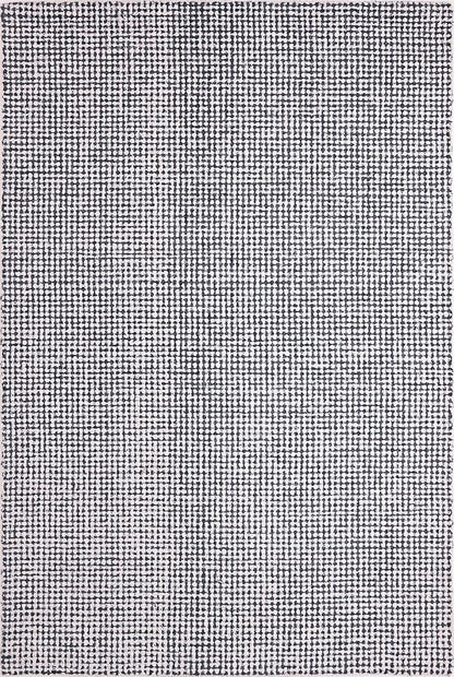 Hand-Tufted 100% Wool Pile Area Rug – Geometric Textured Grid Check Pattern – Thick and Durable Floor Carpet for Bedroom, Living Room, Kids Room, and Dining Area (Charcoal Gray, 6' x 8')