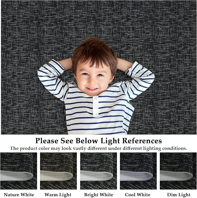 RUGSREAL Area Rug 5x7 Machine Washable Area Rug for Living Room Non-Slip Stain Resistant Modern Abstract Bedroom Rug Contemporary Solid Throw Rug Foldable Accent Floor Carpet for Dining Room, Black