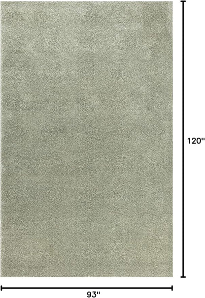Eyely UES100O-8 Supersoft Haze Solid Low-Pile Indoor Area Rug Casual;Contemporary;Solid;Traditional, Bedroom, Kitchen, Living Room, Easy-Cleaning, Non-Shedding, 8 X 10, Green