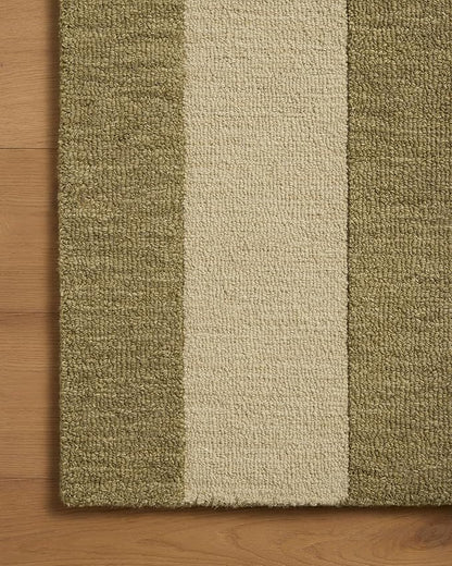 Loloi Leanne Ford Craven Collection CVN-01 Light Olive/Oatmeal 9'-3" x 13' Area Rug Geometrical, Patterned, Neutral, Living Room, Bedroom, Dining Room