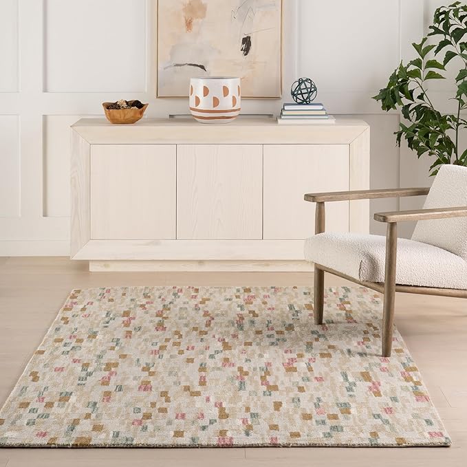 Dash & Albert Ashmore Multi Hand Micro Hooked Wool Rug, 2 X 3 Feet, Multicolored Geometric Pattern