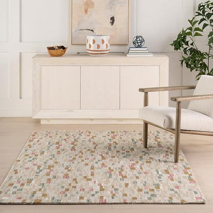 Dash & Albert Ashmore Multi Hand Micro Hooked Wool Rug, 2 X 3 Feet, Multicolored Geometric Pattern