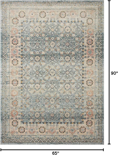 Loloi Jocelyn Collection JOC-04 Sky/Multi 5'-5" x 7'-6" .38" Thick Area Rug
