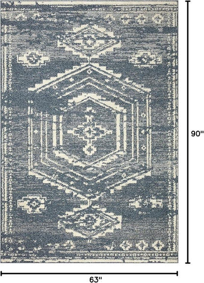 Loloi Magnolia Home by Joanna Gaines Gigi Collection GIG-03 Denim/Ivory 5'-3" x 7'-6" Area Rug