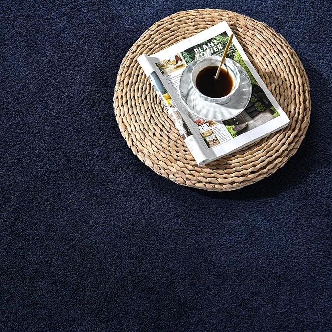 Large Area Rugs for Living Room Bedroom, 6 x 9 Ft Non-Slip Modern Area Rug, Soft Thickened Memory Foam Rug, Comfy Minimalist Indoor Carpet for Boys Girls Room Nursery Dorm Home Decor, Navy Blue